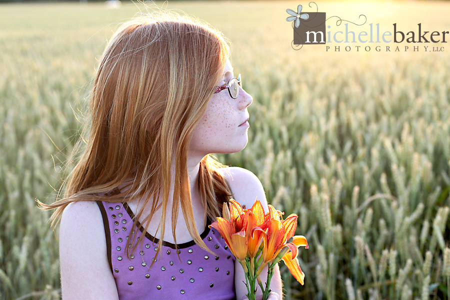 Girl in wheat field